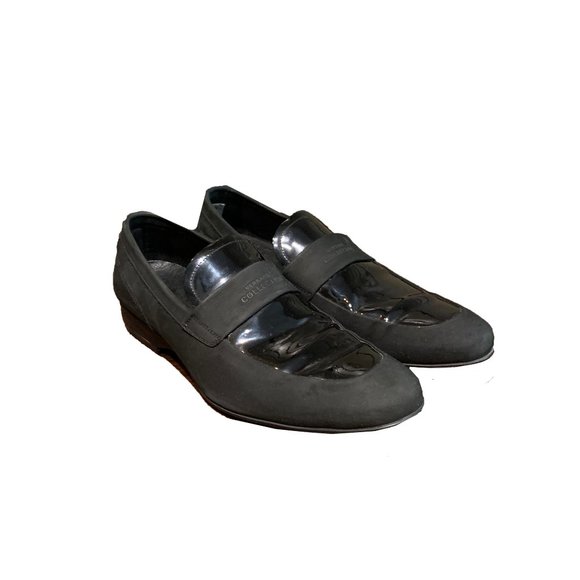 Versace Other - Versace Black Grey Leather & Suede Loafers 10